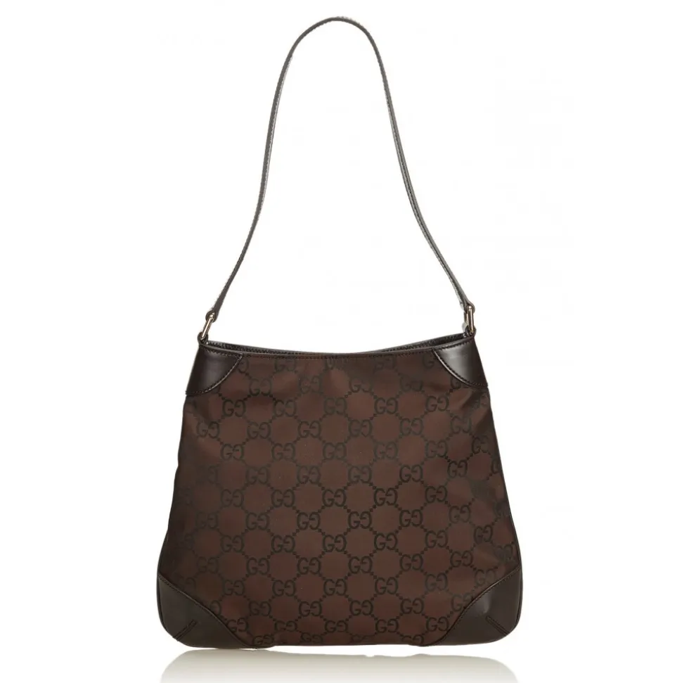 Gucci Vintage - GG Canvas Shoulder Bag - Brown - Leather Handbag - Luxury High Quality - Avvenice