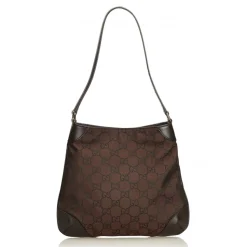 Gucci Vintage - GG Canvas Shoulder Bag - Brown - Leather Handbag - Luxury High Quality - Avvenice