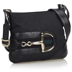 Gucci Vintage - GG Canvas Hasler Crossbody Bag - Black - Leather Handbag - Luxury High Quality - Avvenice