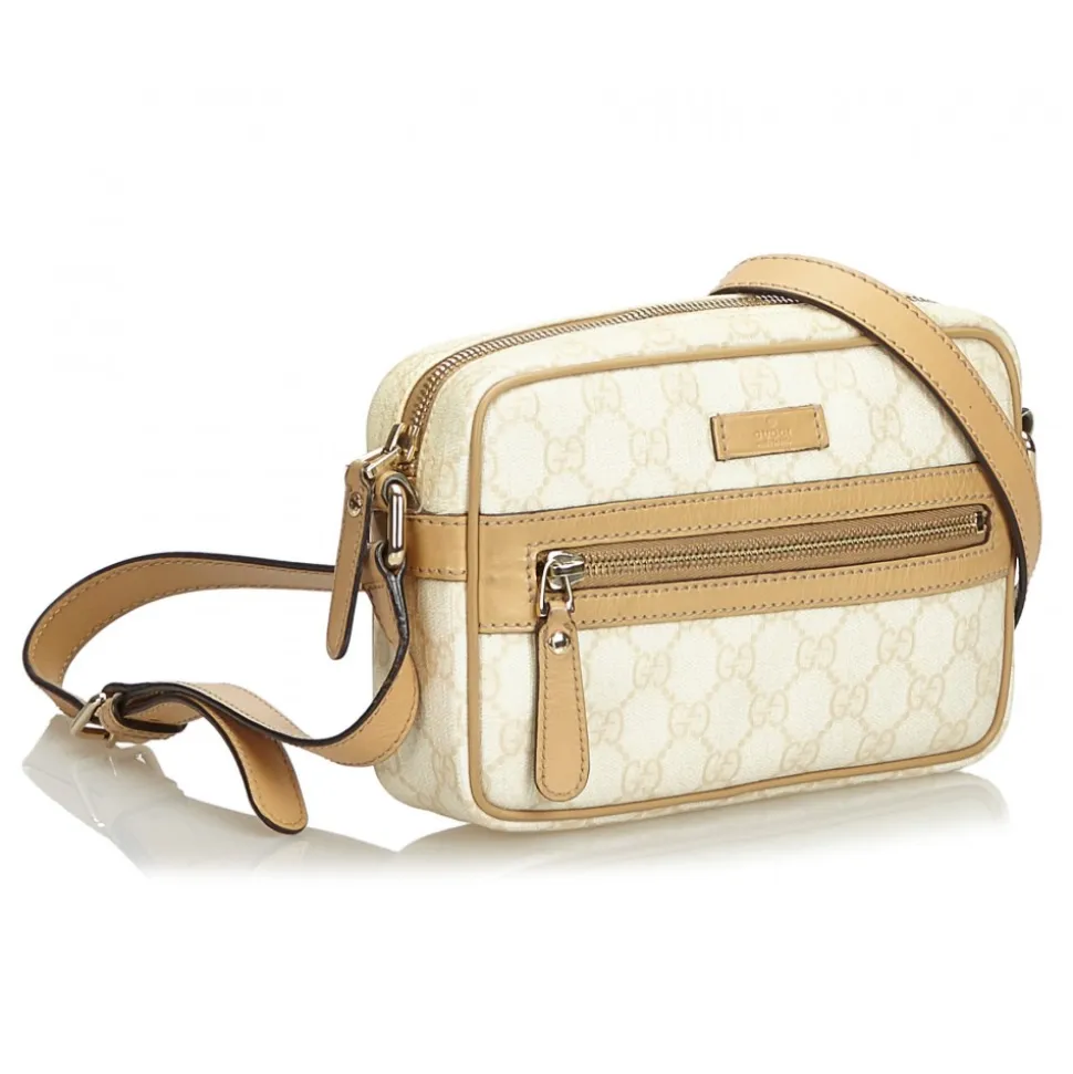 Gucci Vintage - GG Crossbody Bag - White - Leather Handbag - Luxury High Quality - Avvenice