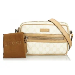 Gucci Vintage - GG Crossbody Bag - White - Leather Handbag - Luxury High Quality - Avvenice