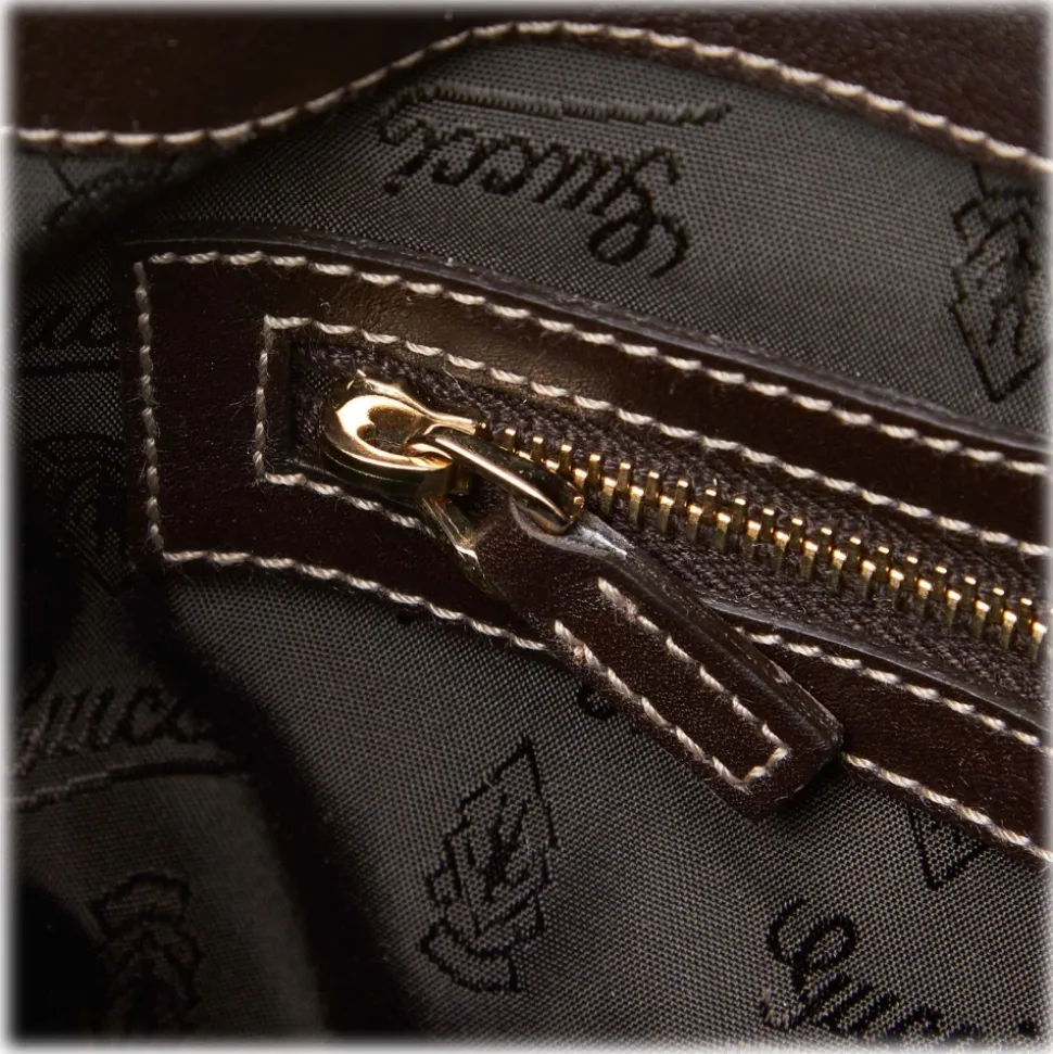 Gucci Vintage - GG Crystal Coated Canvas Hysteria Handbag Bag - Brown - Leather Handbag - Luxury High Quality - Avvenice