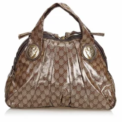 Gucci Vintage - GG Crystal Hysteria Handbag Bag - Brown - Leather Handbag - Luxury High Quality - Avvenice