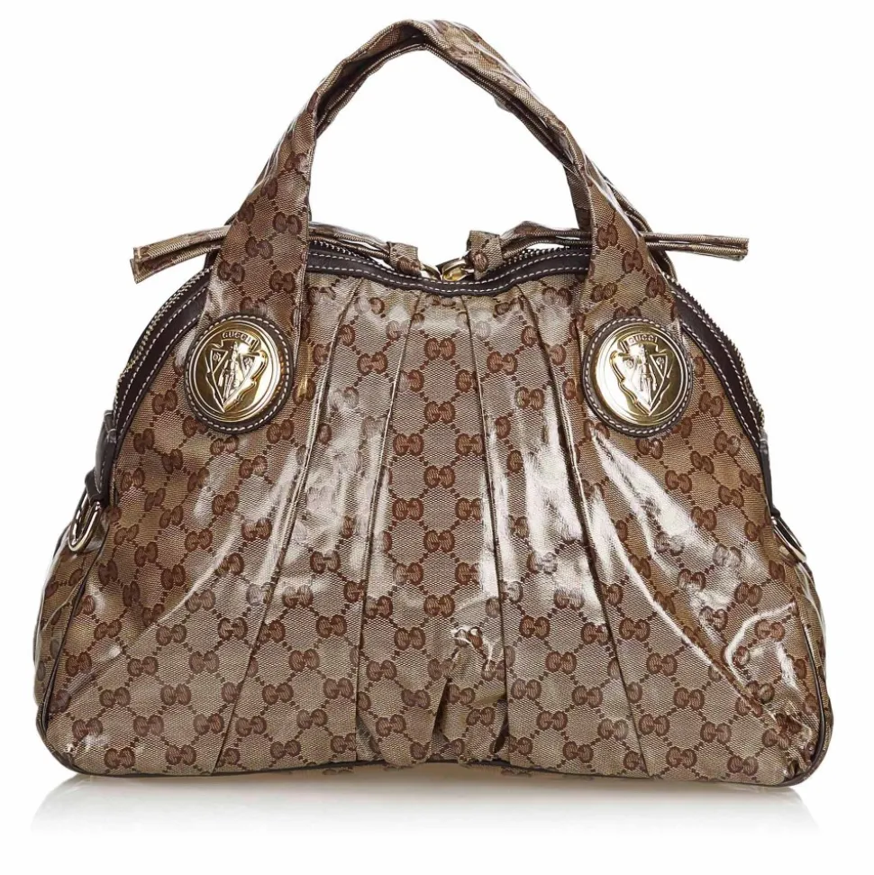 Gucci Vintage - GG Crystal Hysteria Handbag Bag - Brown - Leather Handbag - Luxury High Quality - Avvenice