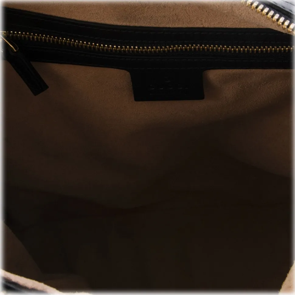 Gucci Vintage - GG Embossed Apollo Leather Shoulder Bag - Black - Leather Handbag - Luxury High Quality - Avvenice