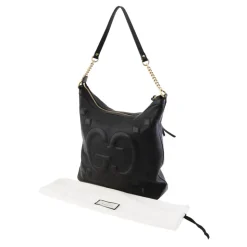 Gucci Vintage - GG Embossed Apollo Leather Shoulder Bag - Black - Leather Handbag - Luxury High Quality - Avvenice