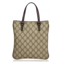 Gucci Vintage - GG Handbag Bag - Brown - Leather Handbag - Luxury High Quality - Avvenice