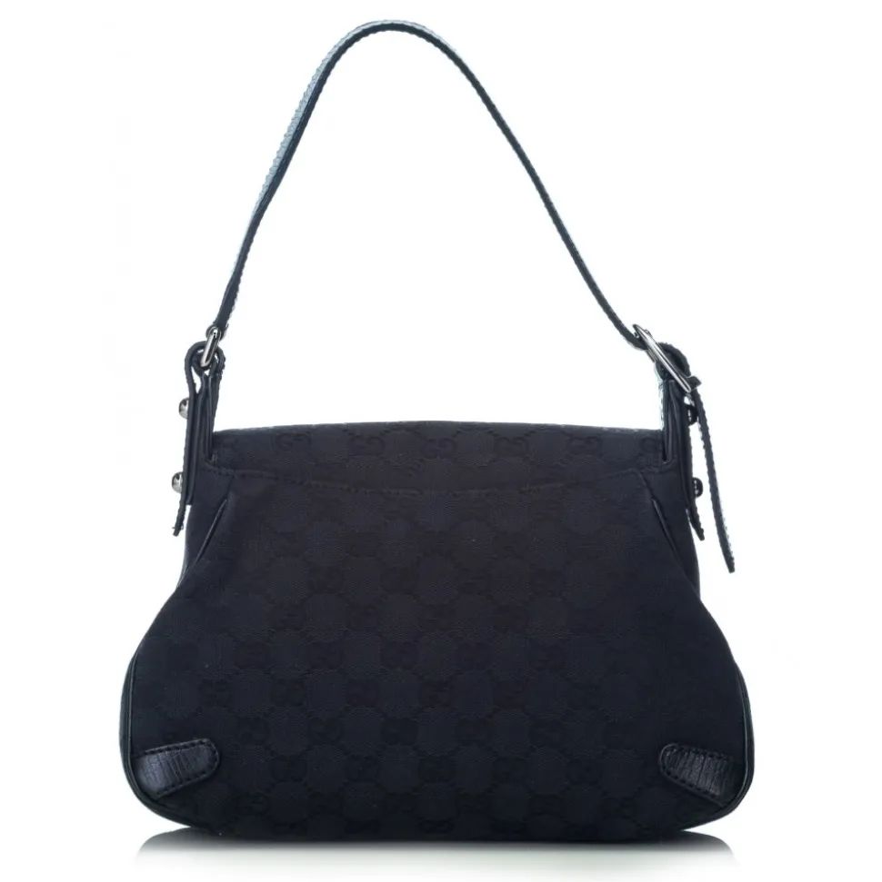 Gucci Vintage - GG Horsebit Jacquard Handbag Bag - Black - Leather Handbag - Luxury High Quality - Avvenice