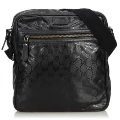 Gucci Vintage - GG Imprime Messenger Bag - Black - Leather Handbag - Luxury High Quality - Avvenice