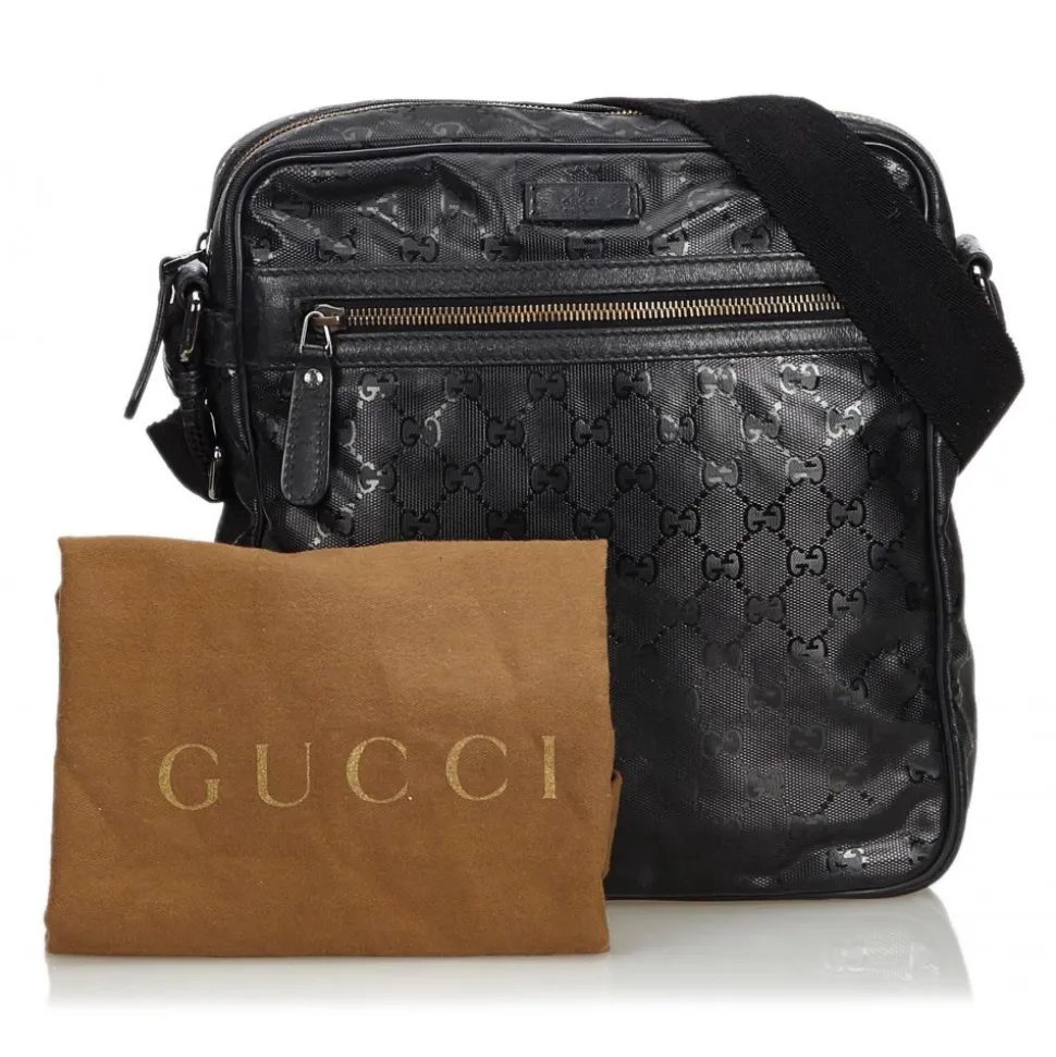 Gucci Vintage - GG Imprime Messenger Bag - Black - Leather Handbag - Luxury High Quality - Avvenice
