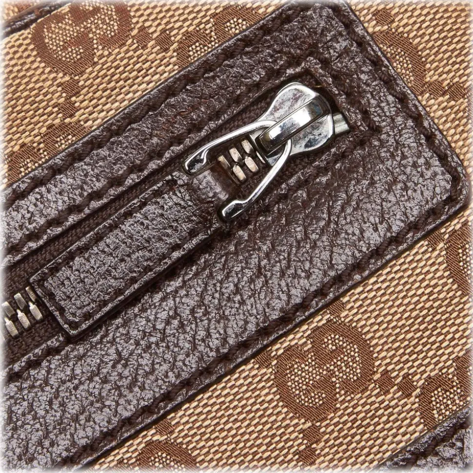 Gucci Vintage - GG Jacquard Crossbody Bag - Brown - Leather Handbag - Luxury High Quality - Avvenice