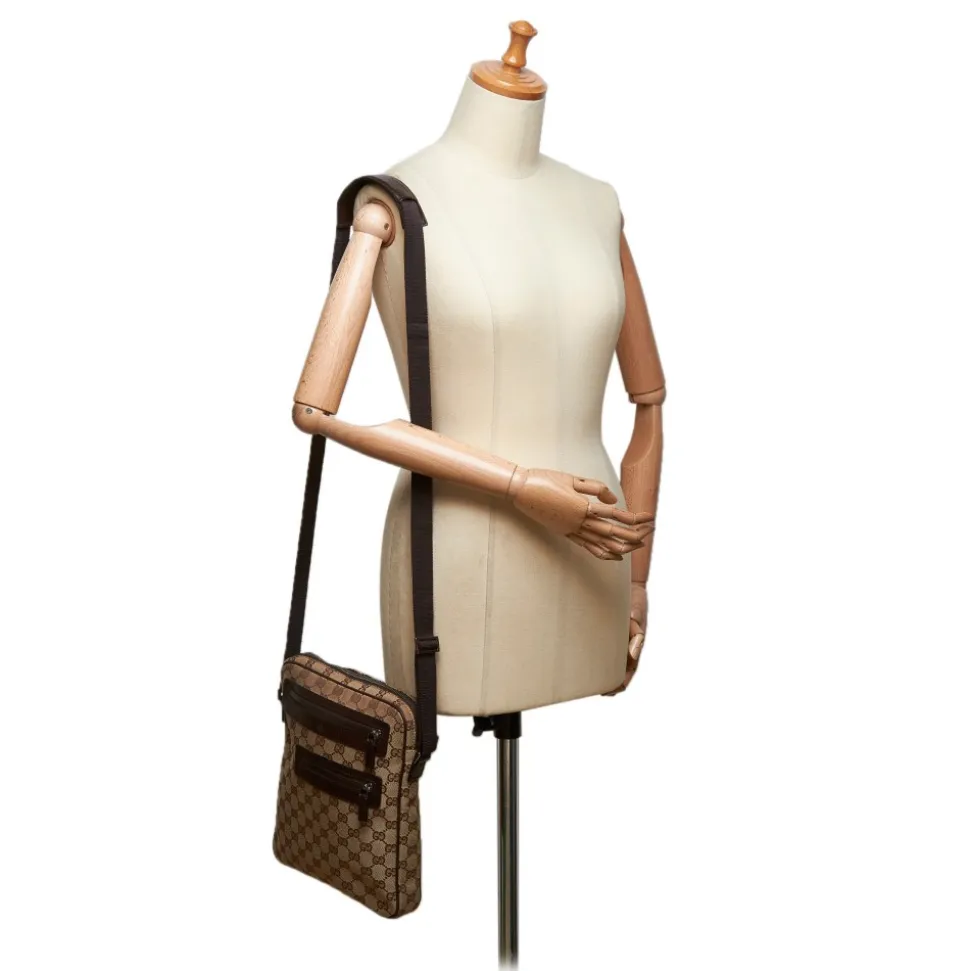 Gucci Vintage - GG Jacquard Crossbody Bag - Brown - Leather Handbag - Luxury High Quality - Avvenice