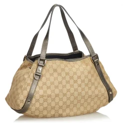 Gucci Vintage - GG Jacquard Pelham Tote Bag - Brown - Leather Handbag - Luxury High Quality - Avvenice
