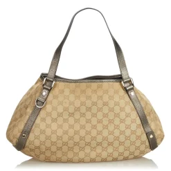 Gucci Vintage - GG Jacquard Pelham Tote Bag - Brown - Leather Handbag - Luxury High Quality - Avvenice