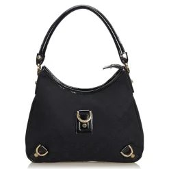 Gucci Vintage - GG Jacquard Abbey Shoulder Bag - Black - Leather Handbag - Luxury High Quality - Avvenice