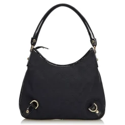 Gucci Vintage - GG Jacquard Abbey Shoulder Bag - Black - Leather Handbag - Luxury High Quality - Avvenice