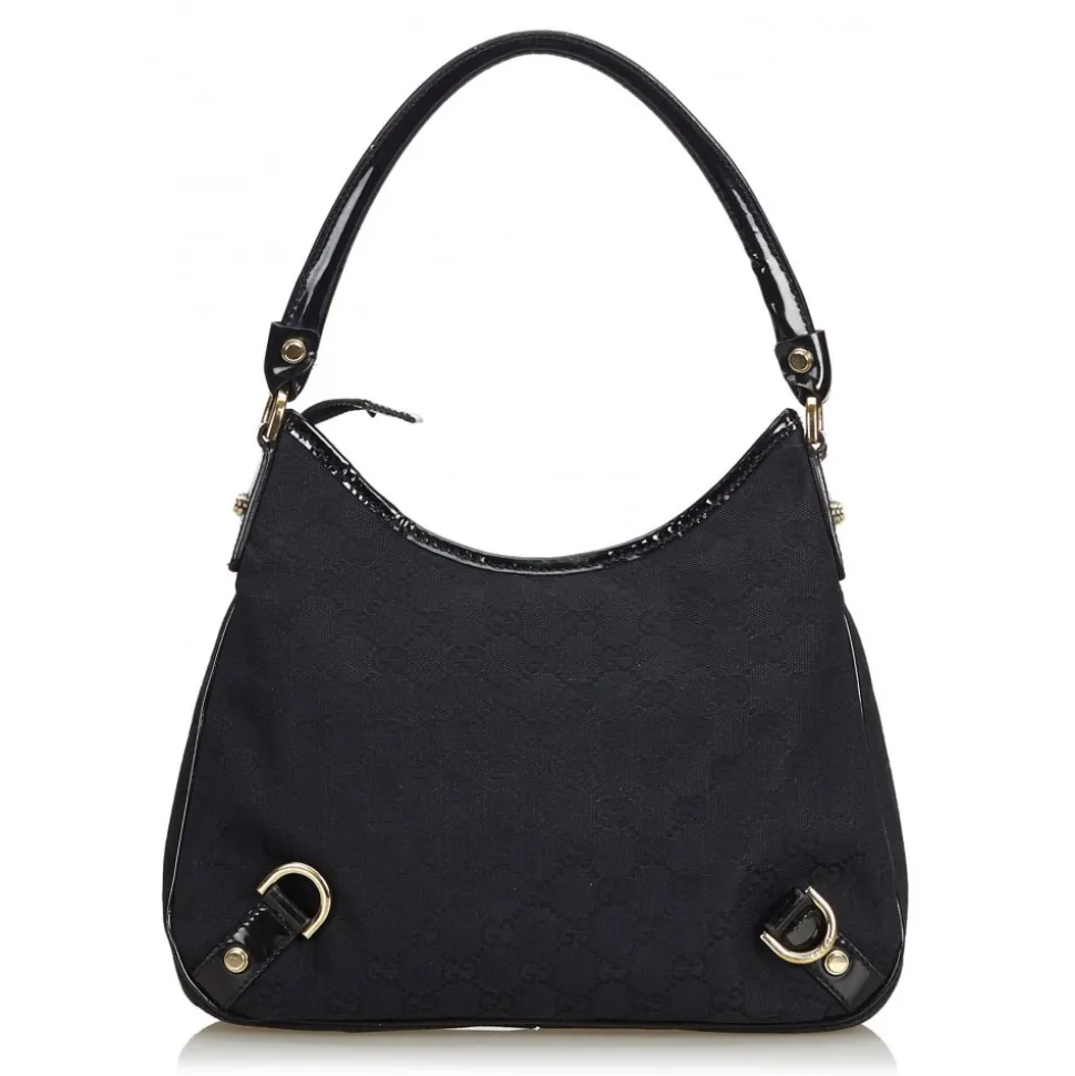 Gucci Vintage - GG Jacquard Abbey Shoulder Bag - Black - Leather Handbag - Luxury High Quality - Avvenice