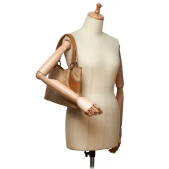 Gucci Vintage - GG Jacquard Tote Bag - Brown - Leather Handbag - Luxury High Quality - Avvenice