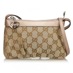 Gucci Vintage - GG Jacquard Crossbody Bag - Brown - Leather Handbag - Luxury High Quality - Avvenice
