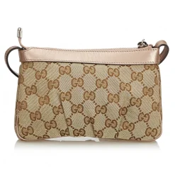 Gucci Vintage - GG Jacquard Crossbody Bag - Brown - Leather Handbag - Luxury High Quality - Avvenice