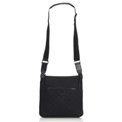 Gucci Vintage - GG Jacquard Crossbody Bag - Black - Leather Handbag - Luxury High Quality - Avvenice