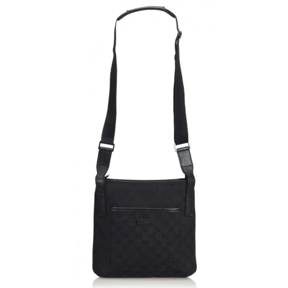 Gucci Vintage - GG Jacquard Crossbody Bag - Black - Leather Handbag - Luxury High Quality - Avvenice