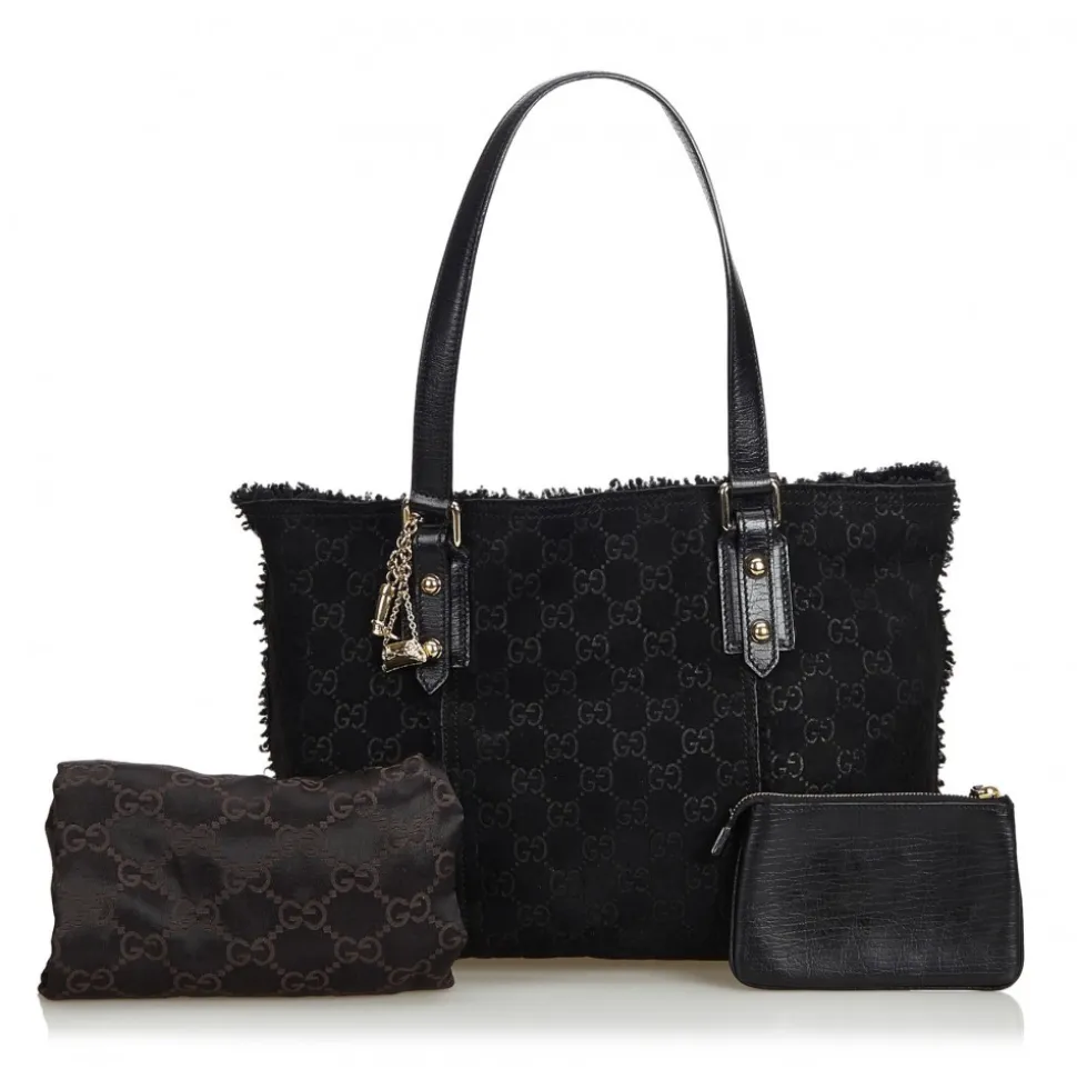 Gucci Vintage - GG Mouton Jolicoeur Tote Bag - Black - Leather Handbag - Luxury High Quality - Avvenice