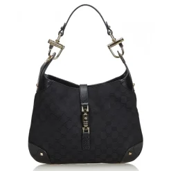 Gucci Vintage - GG New Jackie Jacquard Hobo Bag - Black - Leather Handbag - Luxury High Quality - Avvenice