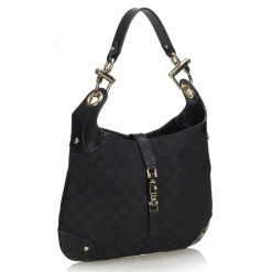 Gucci Vintage - GG New Jackie Jacquard Hobo Bag - Black - Leather Handbag - Luxury High Quality - Avvenice