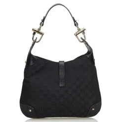 Gucci Vintage - GG New Jackie Jacquard Hobo Bag - Black - Leather Handbag - Luxury High Quality - Avvenice