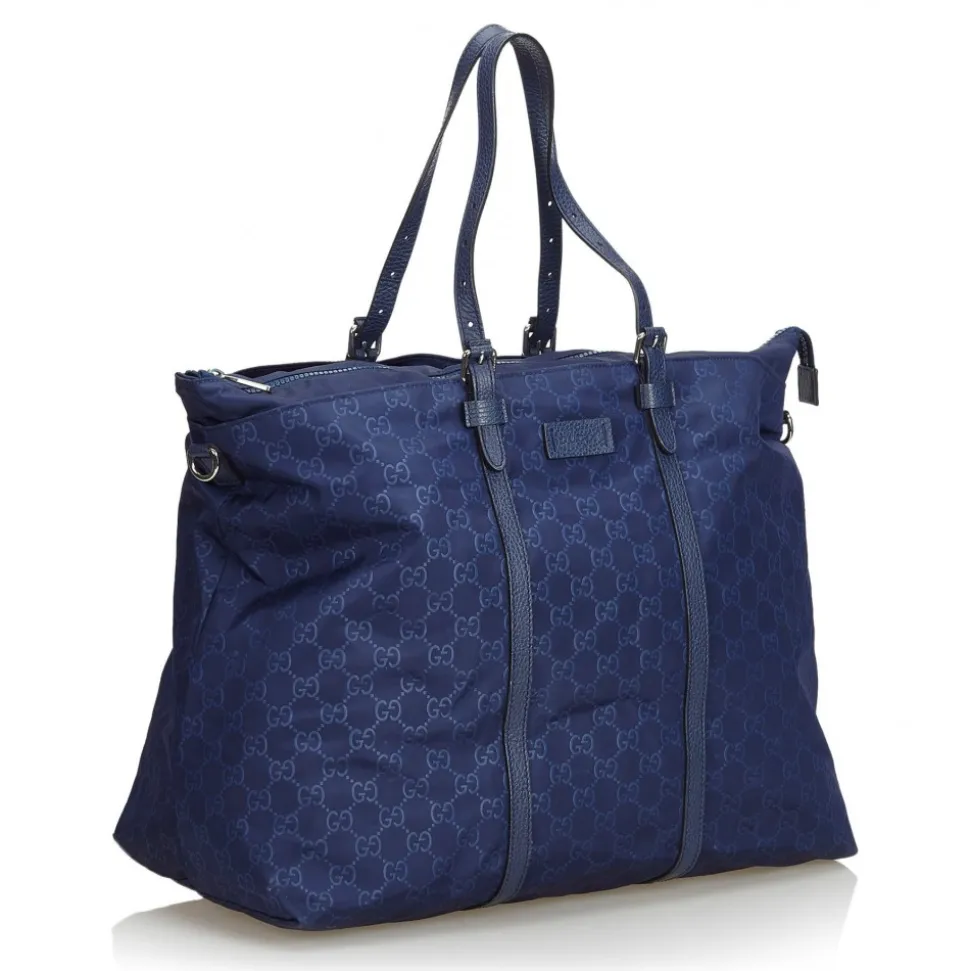 Gucci Vintage - GG Nylon Travel Bag - Blue - Leather Handbag - Luxury High Quality - Avvenice