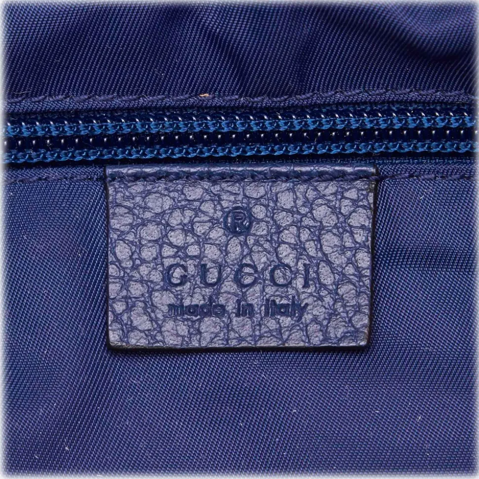 Gucci Vintage - GG Nylon Travel Bag - Blue - Leather Handbag - Luxury High Quality - Avvenice