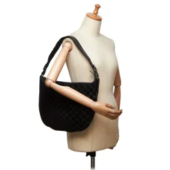 Gucci Vintage - GG Suede Hobo Bag - Black - Leather Handbag - Luxury High Quality - Avvenice