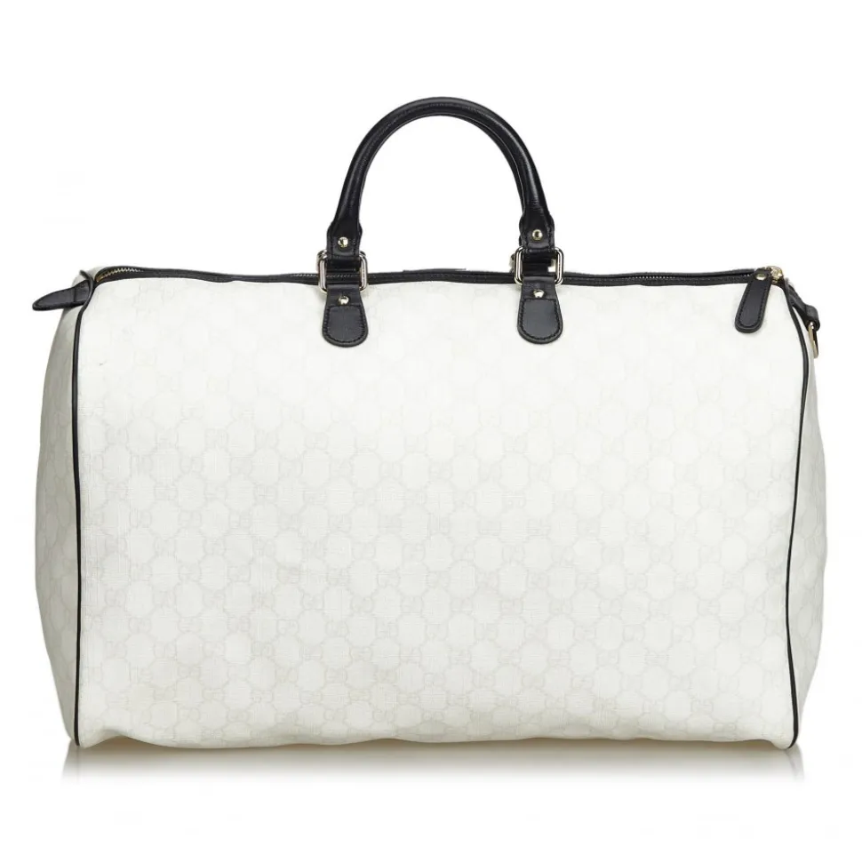 Gucci Vintage - GG Supreme Travel Bag - White - Leather Handbag - Luxury High Quality - Avvenice