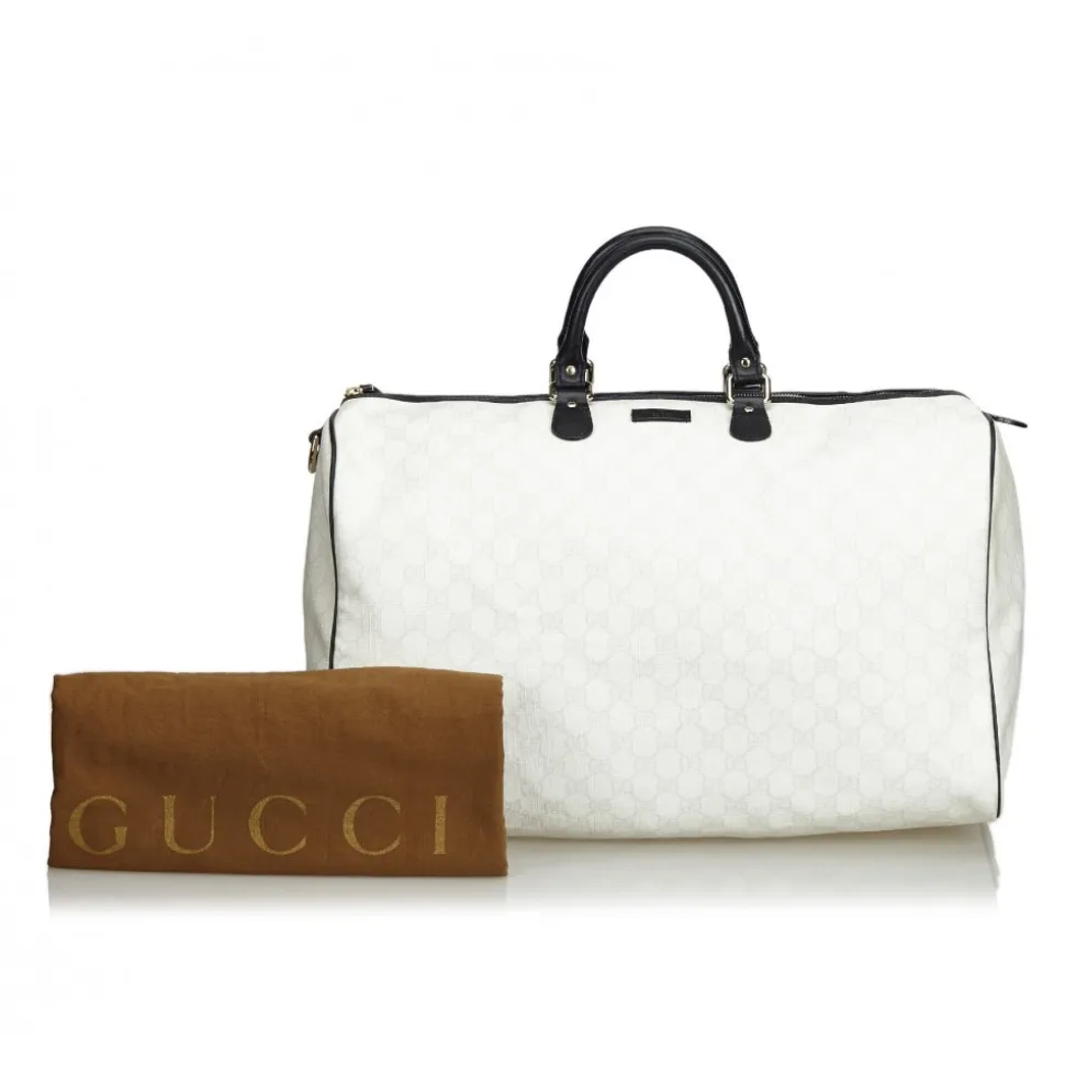Gucci Vintage - GG Supreme Travel Bag - White - Leather Handbag - Luxury High Quality - Avvenice