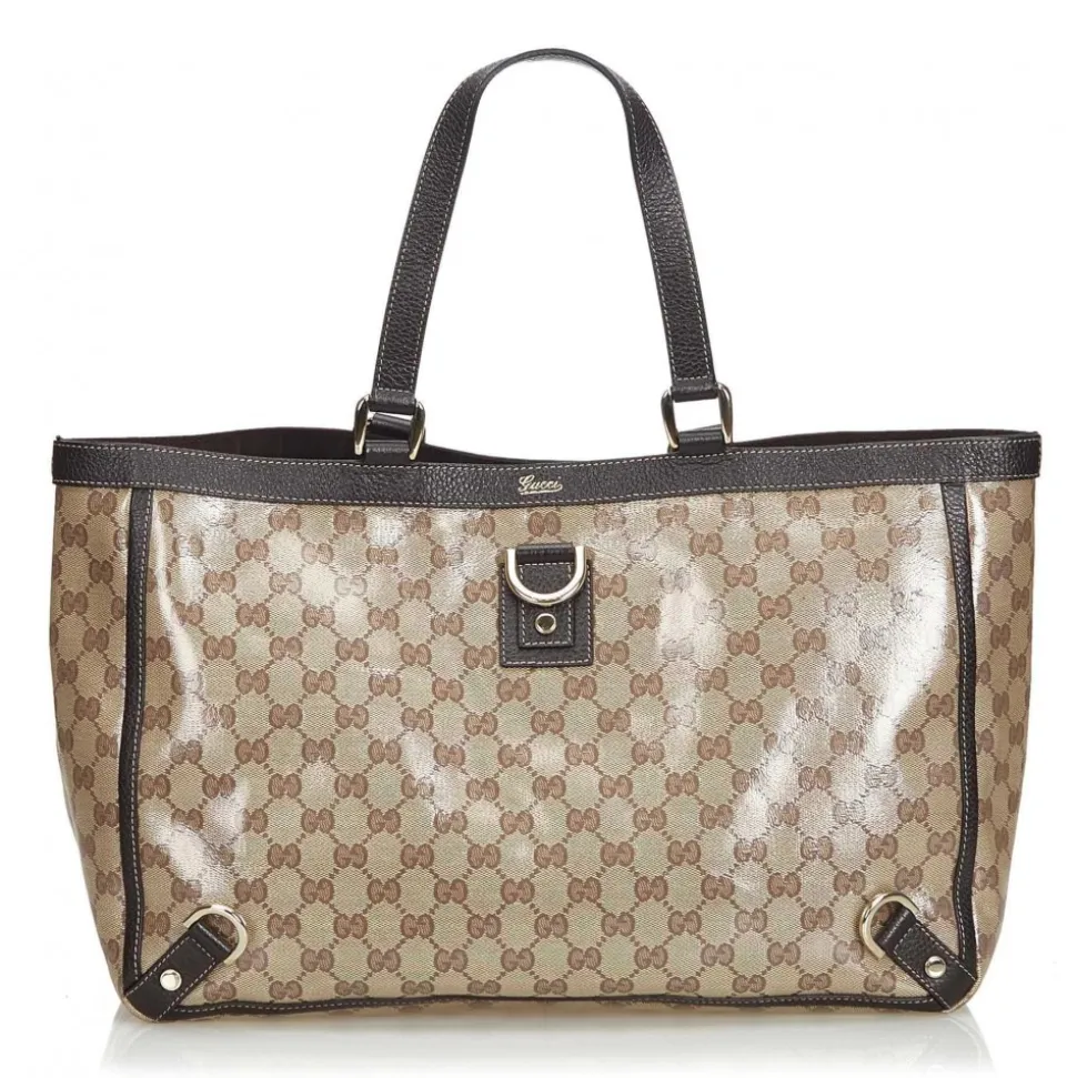 Gucci Vintage - GG Supreme Coated Canvas Abbey-D Ring Tote Bag - Brown - Leather Handbag - Luxury High Quality - Avvenice