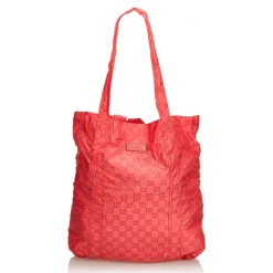 Gucci Vintage - GG Teddy Bear Folding Tote Bag - Red - Leather Handbag - Luxury High Quality - Avvenice