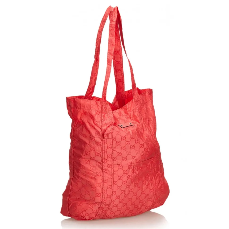 Gucci Vintage - GG Teddy Bear Folding Tote Bag - Red - Leather Handbag - Luxury High Quality - Avvenice