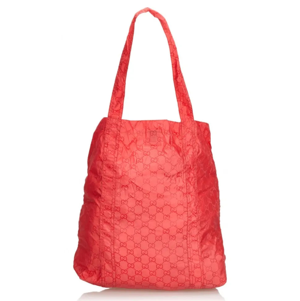 Gucci Vintage - GG Teddy Bear Folding Tote Bag - Red - Leather Handbag - Luxury High Quality - Avvenice