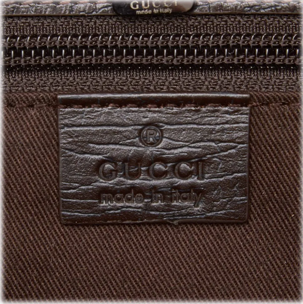 Gucci Vintage - GG Tote Bag - Brown - Leather Handbag - Luxury High Quality - Avvenice