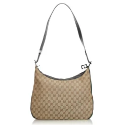 Gucci Vintage - GG Web Jacquard Shoulder Bag - Brown - Leather Handbag - Luxury High Quality - Avvenice