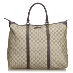 Gucci Vintage - GG Weekender Bag - Brown - Leather Handbag - Luxury High Quality - Avvenice