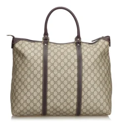 Gucci Vintage - GG Weekender Bag - Brown - Leather Handbag - Luxury High Quality - Avvenice