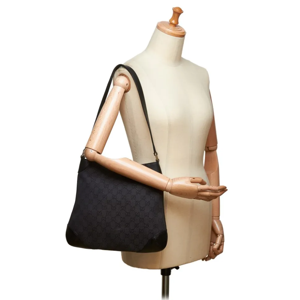 Gucci Vintage - Guccissima Canvas Shoulder Bag - Black - Leather Handbag - Luxury High Quality - Avvenice