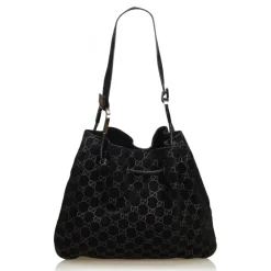 Gucci Vintage - Guccissima Jacquard Tote Bag - Black - Leather Handbag - Luxury High Quality - Avvenice