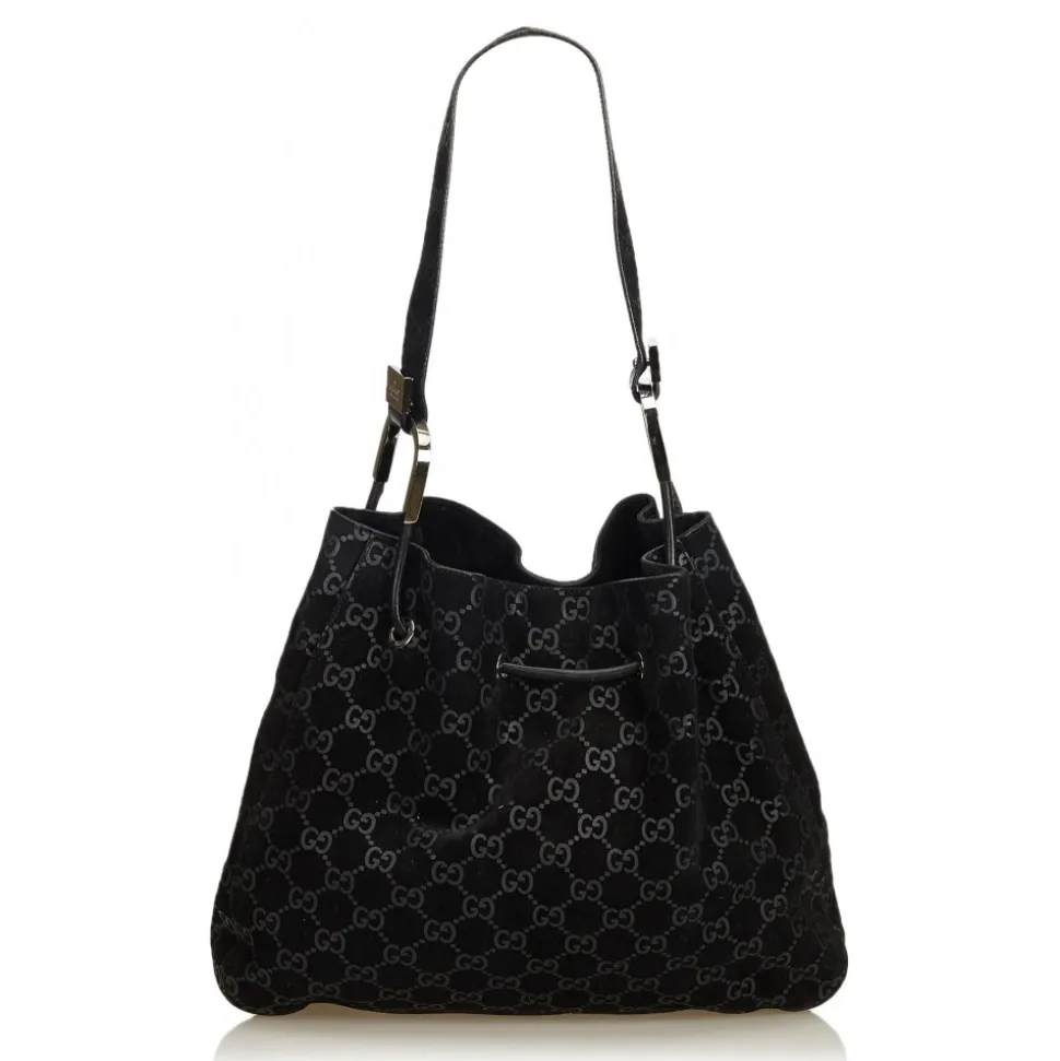 Gucci Vintage - Guccissima Jacquard Tote Bag - Black - Leather Handbag - Luxury High Quality - Avvenice