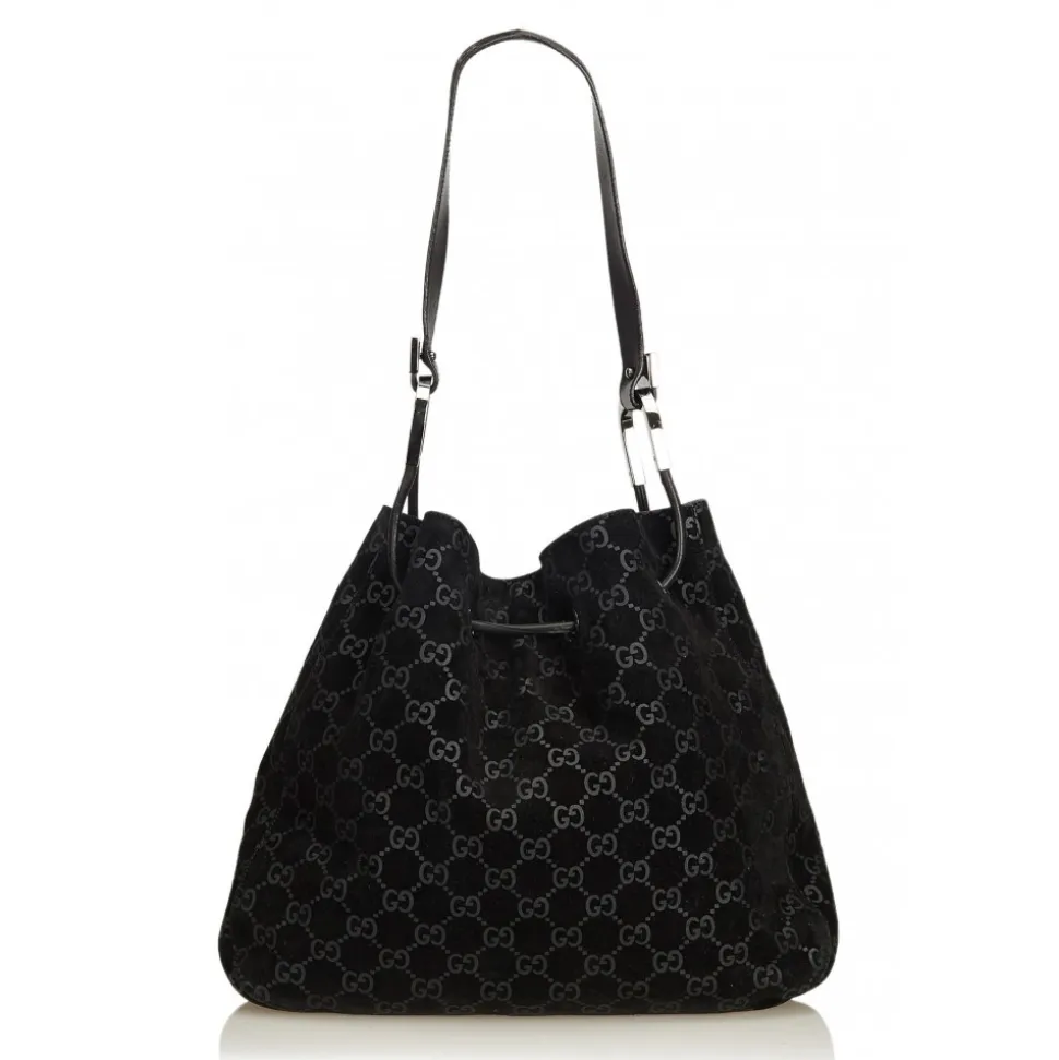 Gucci Vintage - Guccissima Jacquard Tote Bag - Black - Leather Handbag - Luxury High Quality - Avvenice