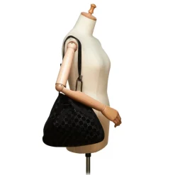 Gucci Vintage - Guccissima Jacquard Tote Bag - Black - Leather Handbag - Luxury High Quality - Avvenice