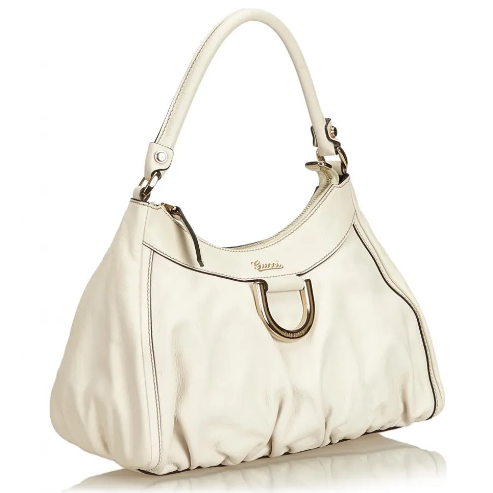 Gucci Vintage - Guccissima Leather D-Ring Shoulder Bag - White - Leather Handbag - Luxury High Quality - Avvenice