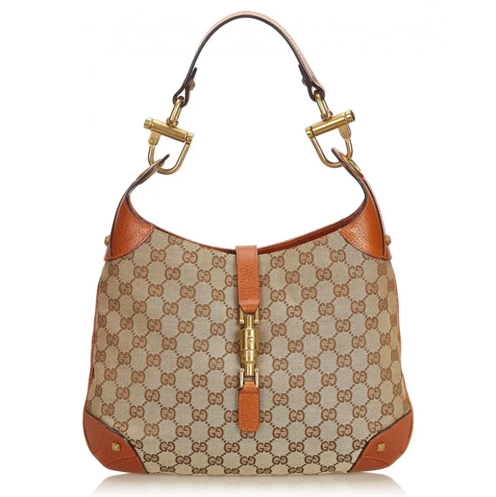 Gucci Vintage - Guccissima New Jackie Jacquard Hobo Bag - Brown - Leather Handbag - Luxury High Quality - Avvenice